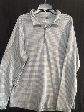 Charles River Apparel Men's Heathered Striped Quarter-Zip Pullover